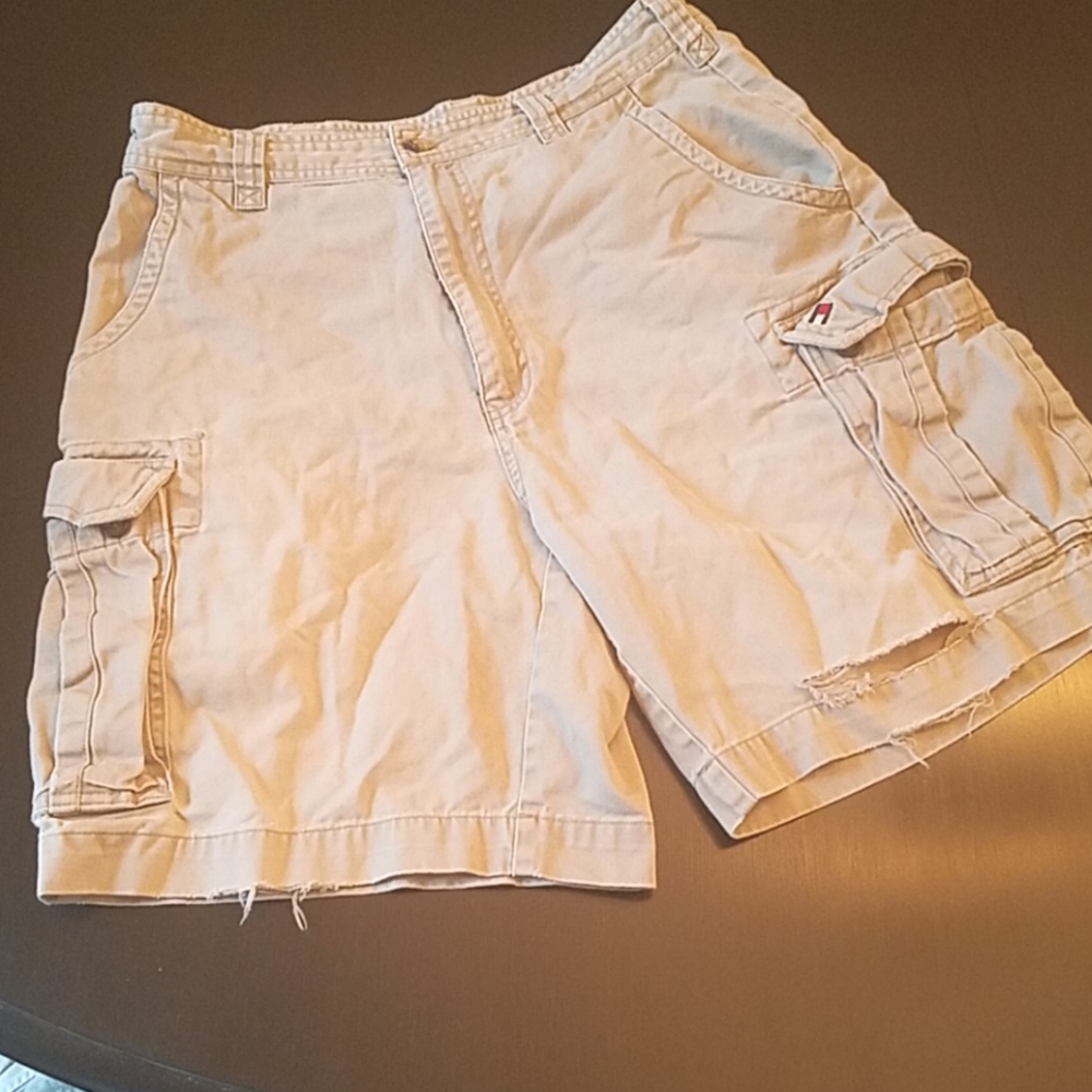 Vintage Tommy Hilfiger Cargo Shorts sz 32 Distressed *
